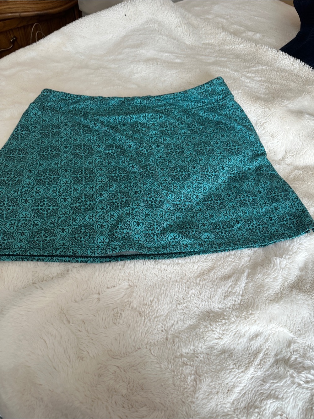 Tranquility by Colorado Clothing Teal Patterned Skort